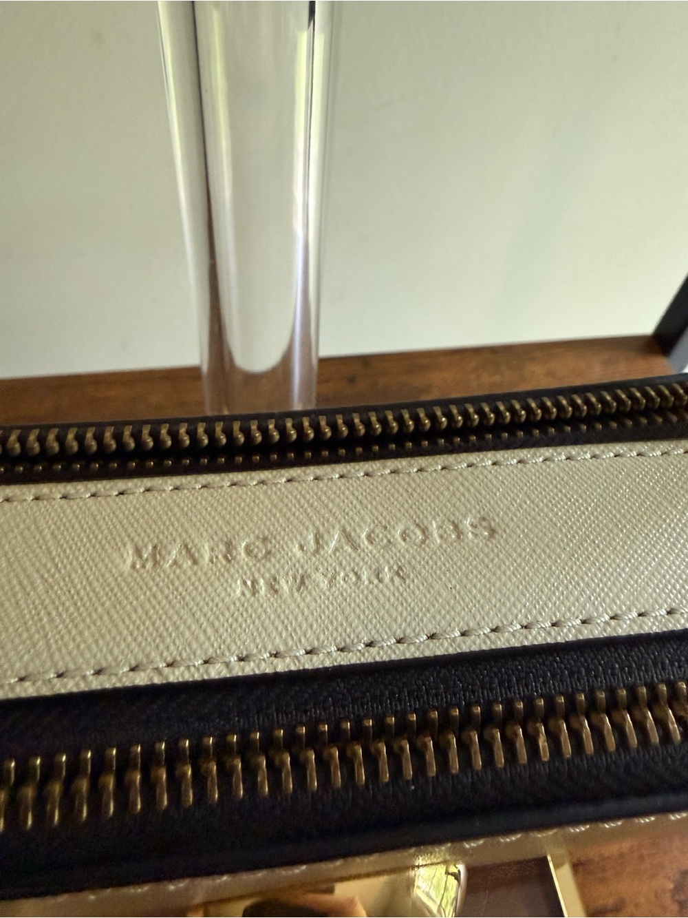 Marc Jacobs Beige/Tan Snapshot Crossbody with Striped Strap - Picture 6 of 9